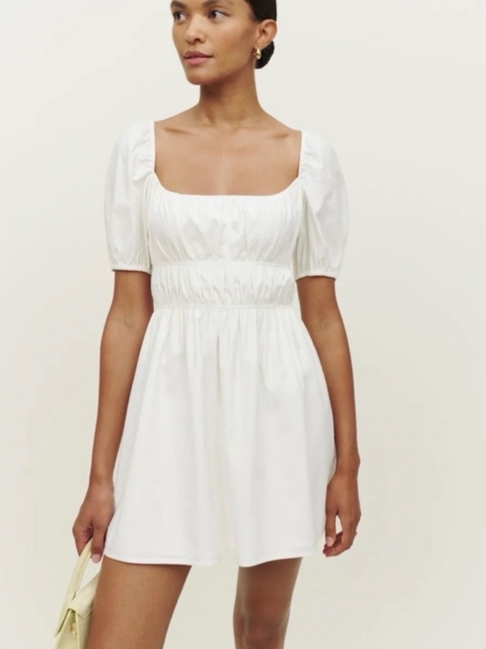 Reformation Woods puff sleeve Mini Dress